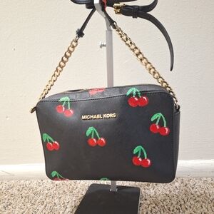 Michael Kors Hand-Painted Cherry Pattern Crossbody Bag